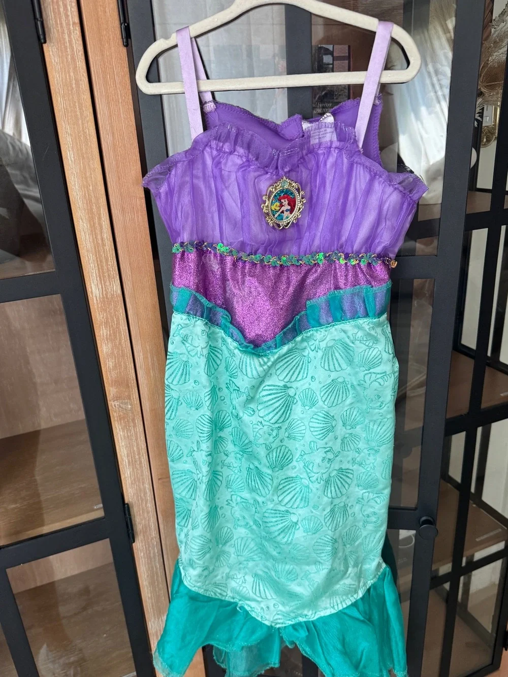 Disney Ariel dress costume the little mermaid long gown sequined glitter